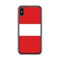 Miniatyrbild 1 av 2: Telefonfodral – Peruansk flagga – Kompatibel med iPhone XS – Mjukt fodral – Stöttålig och stötresistent – Silikon – Pixelforma