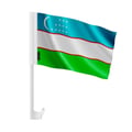 Miniatyrbild 1 av 2: Bilflagga Uzbekistan – 14 x 21 cm – Polyester Tyg – Fäste på Fönster – 20 stycken – Pixelforma