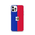 Miniatyrbild 1 av 2: Mobilskal – Haiti-flagga – Kompatibel med iPhone 12 Pro – Mjuk plånbok – Slitstark och stötsäker – Silikon – Pixelforma