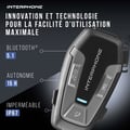 Miniatyrbild 3 av 4: Intercom Bluetooth - INTERPHONE - UCOM6R - Lång batteritid - Uppladdningsbar USB - Svart