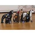 Miniatyrbild 2 av 2: Quarter Horse Mare figur för frisör 8 delar - hästfigur med borstbar man med tillbehör - present till barn