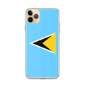 Miniatyrbild 1 av 2: Mobilskal – Saint Lucia-flagga – Kompatibel med iPhone 11 Pro Max – Mjuk Skal – Stötsäker och Motståndskraftig – Pixelforma