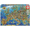 Miniatyrbild 1 av 2: Pussel - EDUCA - The Crazy Map of Europe - 500 bitar - Resor och karttema