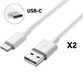 Miniatyrbild 1 av 2: Lot 2 Kablar Typ USB-C Laddare Vit 1m - Kompatibel med Samsung Galaxy S8-S8 PLUS-S9-S9 PLUS - Phonillico®