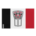 Miniatyrbild 1 av 3: Nisga'a-flagga – 90 x 150 cm – Hållbar Polyester – 2 Metallöglor – Inomhus / Utomhus – Pixelforma