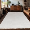 Miniatyrbild 1 av 4: Soffmatta - AYYILDIZ - bohemisk skandinavisk stil - 80x250 cm - reliefmönster i rutor - mjuk kräm 12 mm