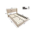 Miniatyrbillede 5 af 6: Polstret seng - 160x200 cm - Lys beige - Lattenbox - Elegant design