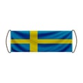 Miniatyrbild 1 av 3: Rullbanner – Sveriges flagga – 24 x 70 cm – Polyester – Handflagga – Pixelforma