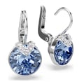 Miniatyrbillede 2 af 3: Øreringe - SWAROVSKI - Bella V - Lys blå krystal - Rhodineret metal - Øreringe med hængsel