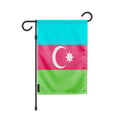 Miniatyrbild 1 av 3: Azerbajdzjans trädgårdsflagga – 32 x 47.5 cm – Motståndskraftig polyester – Horisontell format – Utomhus – Pixelforma