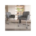 Miniatyrbillede 2 af 6: Spisestol - MUVOE - Sæt af 2 - Mikrofiberlæder - Stålben - Ergonomisk design
