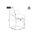 Miniatyrbillede 5 af 6: Spisestol - MUVOE - Sæt af 2 - Mikrofiberlæder - Stålben - Ergonomisk design