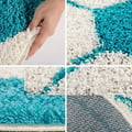 Miniatyrbild 2 av 4: Barnmatta - AYYILDIZ - Fotbollsdesign - Turkos - 120x120 cm - Jutebaksida