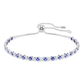 Miniatyrbillede 1 af 4: Armbånd - SWAROVSKI - Tennis Matrix - Blå og hvide krystaller - Rhodineret metal - 24 cm