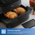 Pikkukuva 4 / 6: Öljyttömä paistokone - PHILIPS - NA150/00 - Airfryer Sarja 1000 - Joustava kori 7.L - Irrotettava jakaja - 2400W - Musta