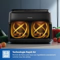 Pikkukuva 2 / 6: Öljyttömä paistokone - PHILIPS - NA150/00 - Airfryer Sarja 1000 - Joustava kori 7.L - Irrotettava jakaja - 2400W - Musta