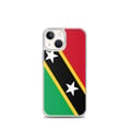 Miniatyrbild 1 av 2: Telefonfodral - PIXELFORMA - iPhone 13 mini - Flagga Saint Kitts och Nevis - Mjuk - Transparent
