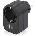 Miniatyrbild 2 av 2: Vägguttag - AISENS - ASPS-1A1C07-BK - 1 Uttag + 1 USB-C 20W PD3.0 + 1 USB-A 20W QC3.0 - Svart