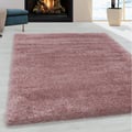Miniatyrbild 1 av 5: Melis Home Mat efter storlek färg Rosa 200 cm rund shaggy tjock och mjuk med långa hår 30 mm för vardagsrum och sovrum