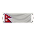 Miniatyrbild 1 av 3: Rullbanner – Nepals flagga – 17 x 50 cm – Polyester – Handflagga – Pixelforma