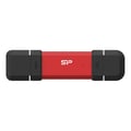 Miniatyrbild 1 av 2: Extern SSD - SILICON POWER - DS72 - 1 To - USB 3.2 Gen 2 (Typ-A/Typ-C) - Röd