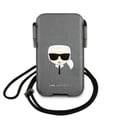 Miniatyrbild 1 av 2: Pochette för Smartphone 6.1 tum med Saffiano Snöre Modell Karl Head Karl Lagerfeld Grå