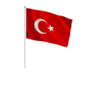 Miniatyrbild 1 av 3: Mini-flaggor – Turkiet – 14 x 21 cm – Att Hålla i Hand – Polyester - 50 stycken – Pixelforma