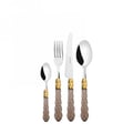 Miniatyrbild 1 av 2: Bestick - KRISTALL - Set med 24 delar - Rostfritt stål 18/10 - Guld finish - Genomskinlig