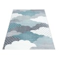 Miniatyrbild 2 av 4: Matta - Barn - Moln - Blå - Grå - 120x170 cm - Polyester