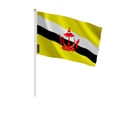 Miniatyrbild 1 av 3: Mini-flaggor – Brunei – 14 x 21 cm – Att Hålla i Hand – Polyester - 50 stycken – Pixelforma