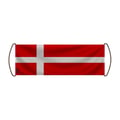 Miniatyrbild 1 av 3: Scrollbanner – Danmarks flagga – 17 x 50 cm – Polyester – Handflagga – Pixelforma