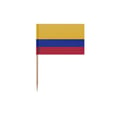 Miniatyrbild 1 av 3: Tandpetare Colombiansk flagga - 8 cm - 100 stycken - Självhäftande plast - Bambusticka - Pixelforma
