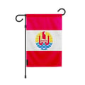 Miniatyrbild 1 av 3: Flagga för trädgård av Franska Polynesien – 32 x 47.5 cm – Hållbar polyester – Horisontellt format – Ute – Pixelforma