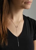 Miniatyrbild 2 av 2: Halsband - AGATO - AGT-N006W - Rhodiumpläterad - Längd 54 cm - Förlängning 5 cm