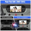 Miniatyrbild 4 av 5: AWESAFE Bilradio Android 13 för Fiat 500 (2007-2015) 2Go+64Go med 7 '' Pekskärm Carplay Android Auto GPS WiFi DSP FM