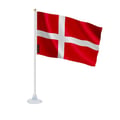 Miniatyrbild 1 av 3: Mini Danmarksflagga – Sugkopp – 14 x 21 cm – För Slät Yta – Polyester – 1 styck – Pixelforma