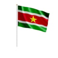 Miniatyrbild 1 av 3: Mini-flaggor - Surinam - 14 x 21 cm - Att hålla i handen - Polyester - 100 stycken - Pixelforma