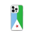 Miniatyrbild 1 av 2: Telefonfodral – Djiboutis flagga – Kompatibel med iPhone 14 Pro – Mjuk skal – Slitstark och stötabsorberande - Silikon - Pixelforma
