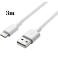 Miniatyrbild 1 av 2: USB-C-kabel för Oppo Reno 4 - Oppo Reno 4Z - Oppo Reno 4 Pro - USB-C laddningskabel Vit 3 Meter Phonillico®