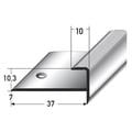 Miniatyrbild 1 av 2: PROVISTON Inläggprofil av anodiserad aluminium g 37 mm H 10,3 mm L 1000 mm Borrad Ramprofil Avslutningsprofil