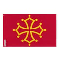 Miniatyrbild 1 av 3: Occitanien flagga – 90 x 150 cm – Hållbar polyester – 2 metalöljetter – Inomhus / Utomhus – Pixelforma
