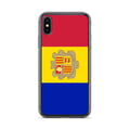 Miniatyrbild 1 av 2: Telefonfodral – Andorras flagga – Kompatibel med iPhone XS – Mjuk fodral – Slitstark och stötabsorberande – Silikon – Pixelforma