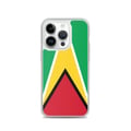 Miniatyrbild 1 av 2: Telefonfodral – Guyanas flagga – Kompatibel med iPhone 14 Pro – Mjukt fodral – Stöttåligt och chockresistent – Silikon – Pixelforma