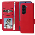 Miniatyrbild 1 av 5: Fodral till Galaxy Z Fold 6 Wallet Magnetic Tab handledsrem Röd