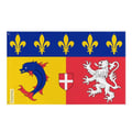 Miniatyrbild 1 av 3: Rhône-Alpes Flagga – 96 x 144 cm – Hållbar Polyester – 2 Metallöglor – Inomhus / Utomhus – Pixelforma