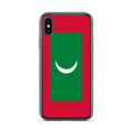 Miniatyrbild 1 av 2: Telefonfodral – Maldiverna Flagga – Kompatibel med iPhone X – Mjuk Fodral – Resistenta och Stötabsorberande - Silikon - Pixelforma