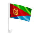 Miniatyrbild 1 av 2: Eritreanska bilflagga – 14 x 21 cm – Polyester tyg – Fäste på fönster – 20 stycken – Pixelforma