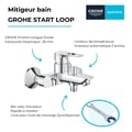 Miniatyrbillede 3 af 4: GROHE Start Loop krom mekanisk bad- og brusearmatur