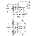 Miniatyrbillede 4 af 4: GROHE Start Loop krom mekanisk bad- og brusearmatur