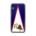Miniatyrbild 1 av 2: Telefonfodral – Amerikanska Samoa Flagga – Kompatibel med iPhone XR – Flexibelt Fodral – Slagtåligt och Stötsäkert - Silikon - Pixelforma